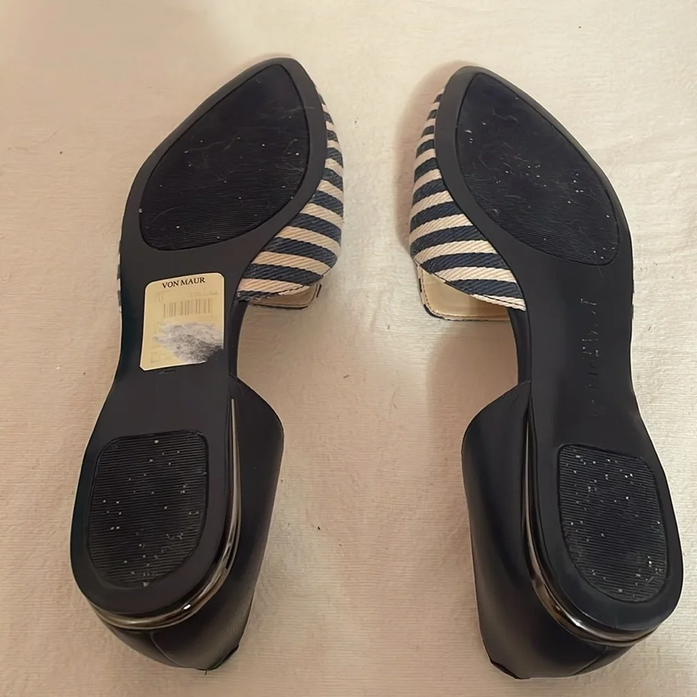 Nine West Women's Striped Flats - Navy and White - Picture 4 of 6